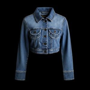 Y2K Vintage G STAR Cropped Denim Jean Jacket Women's Size Small Blue Boho Retro